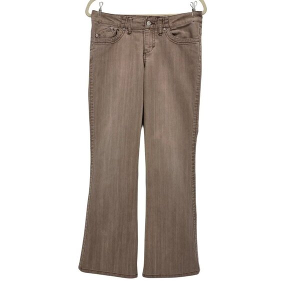 Vintage Let Me B. Bongo Juniors 7 Jeans Flared Light Brown Tan 90s Y2K Denim - Picture 1 of 10